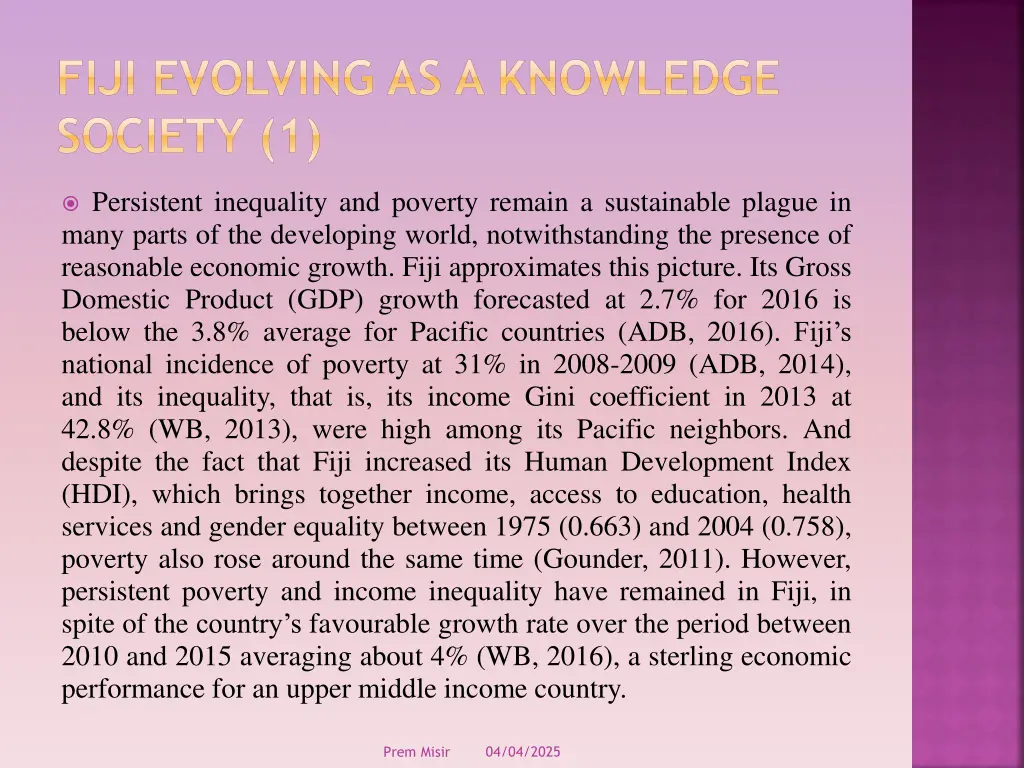 fiji evolving as a knowledge society 1