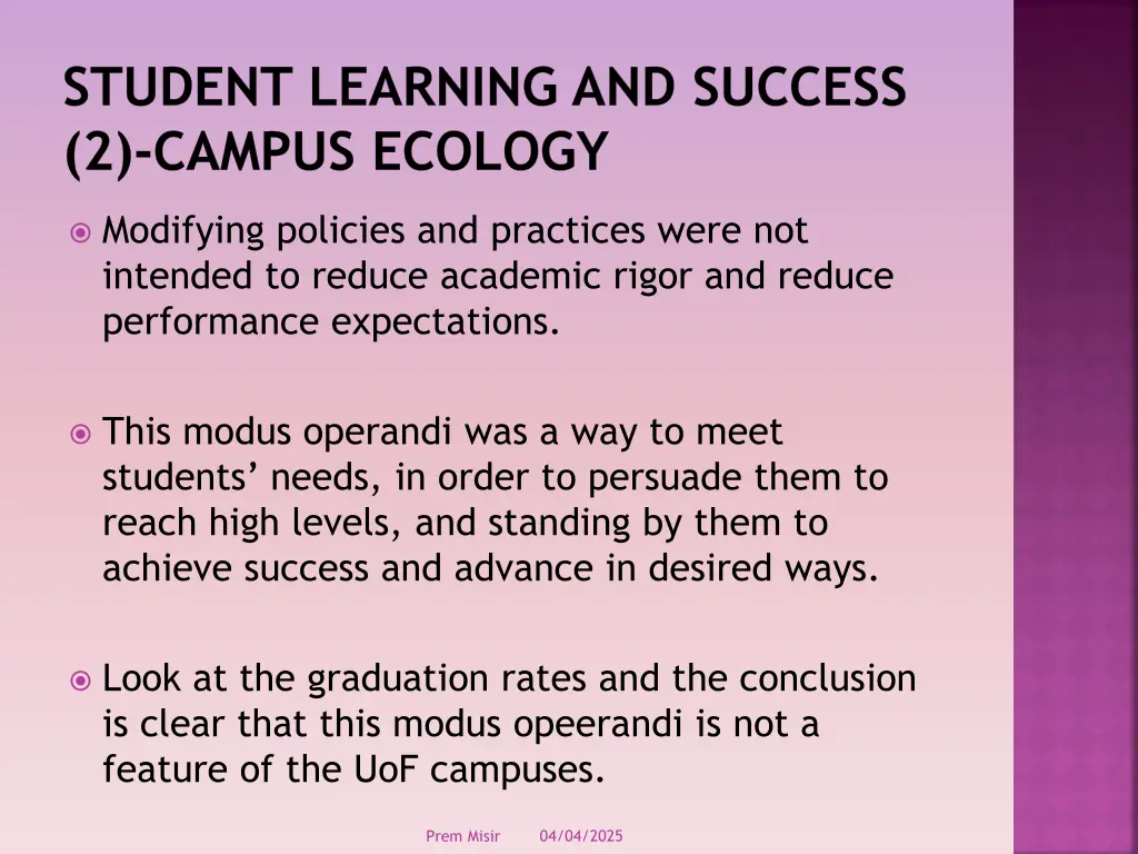 student learning and success 2 campus ecology