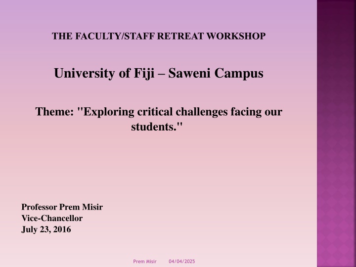 the faculty staff retreat workshop