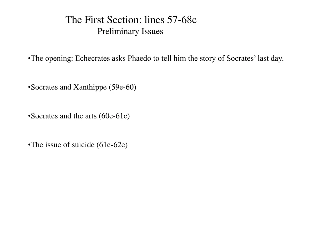 the first section lines 57 68c preliminary issues