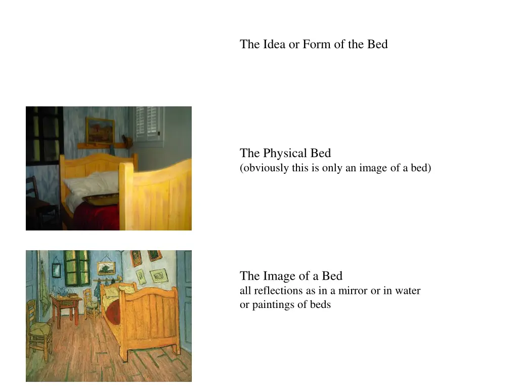 the idea or form of the bed