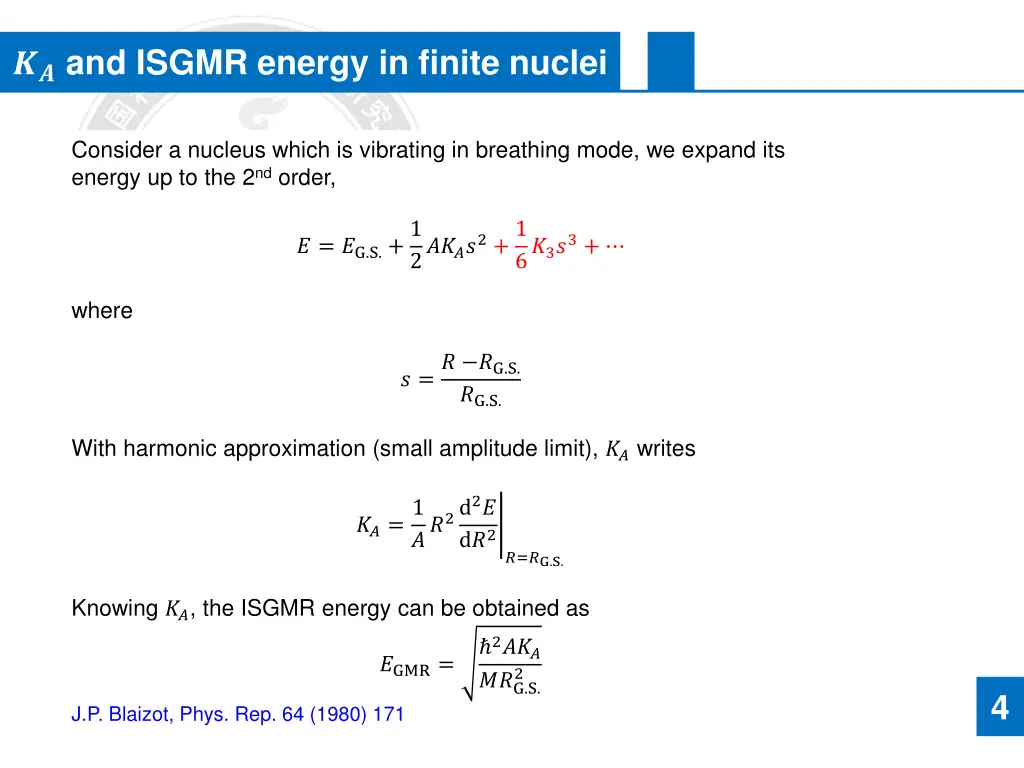 and isgmr energy in finite nuclei