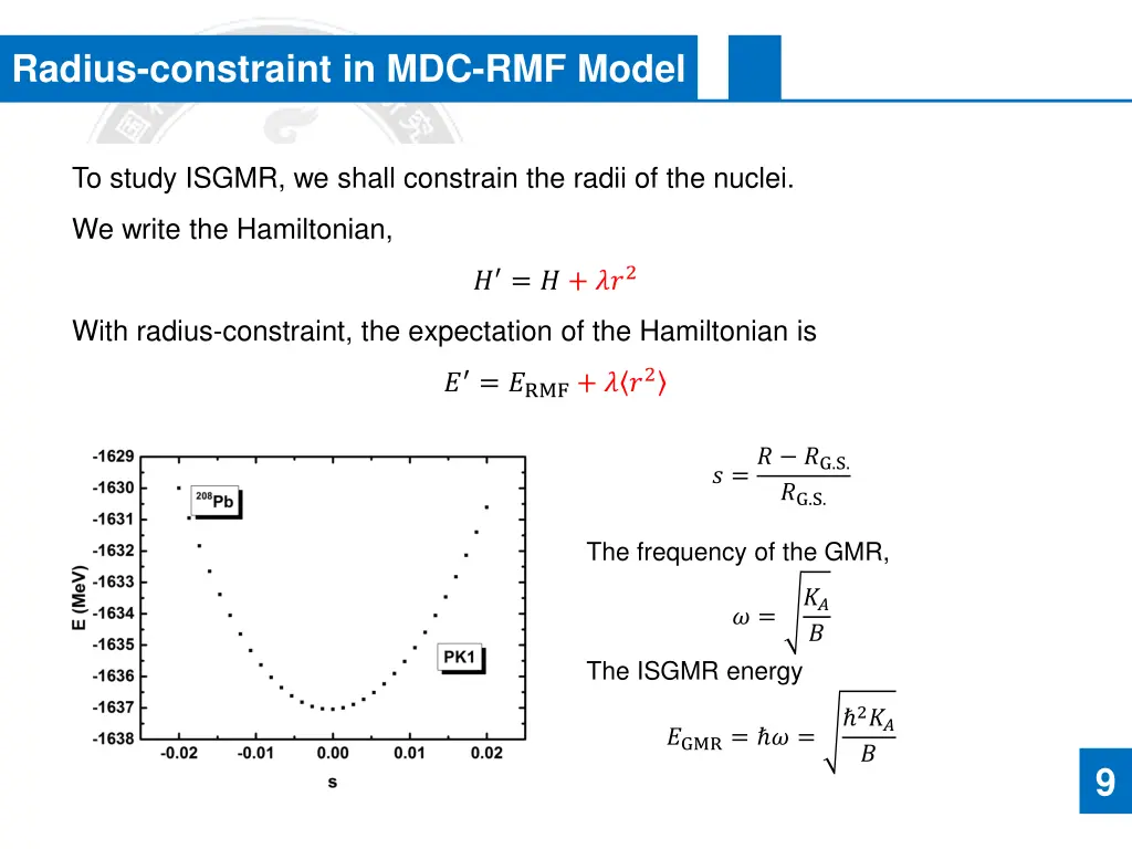 radius constraint in mdc rmf model