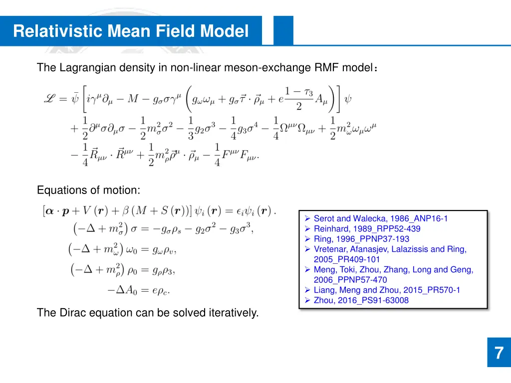 relativistic mean field model