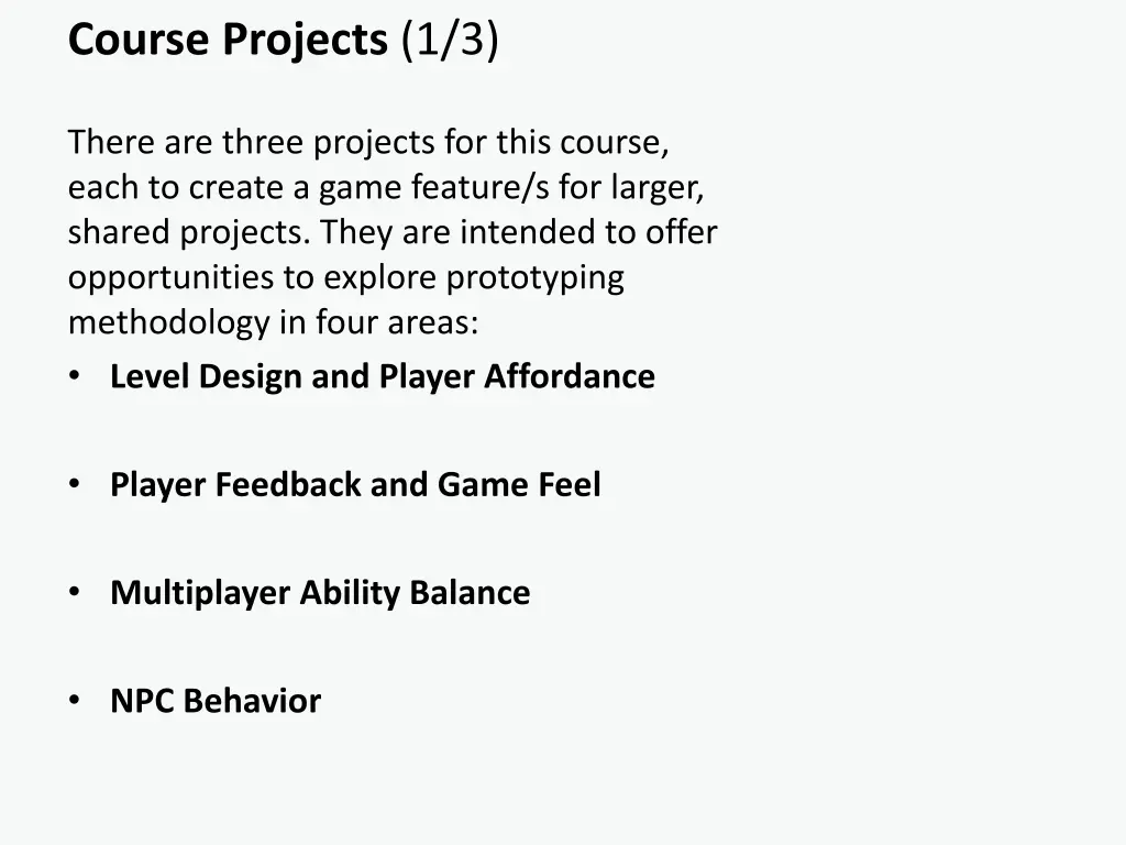 course projects 1 3