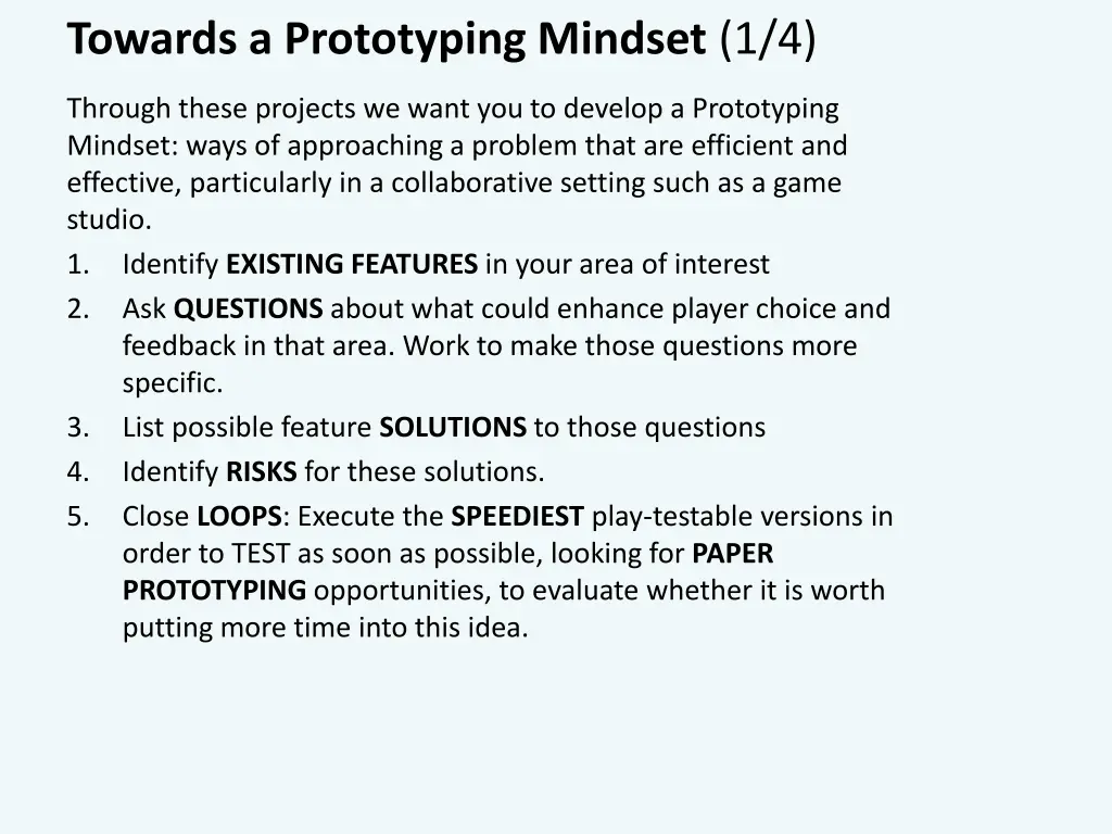 towards a prototyping mindset 1 4