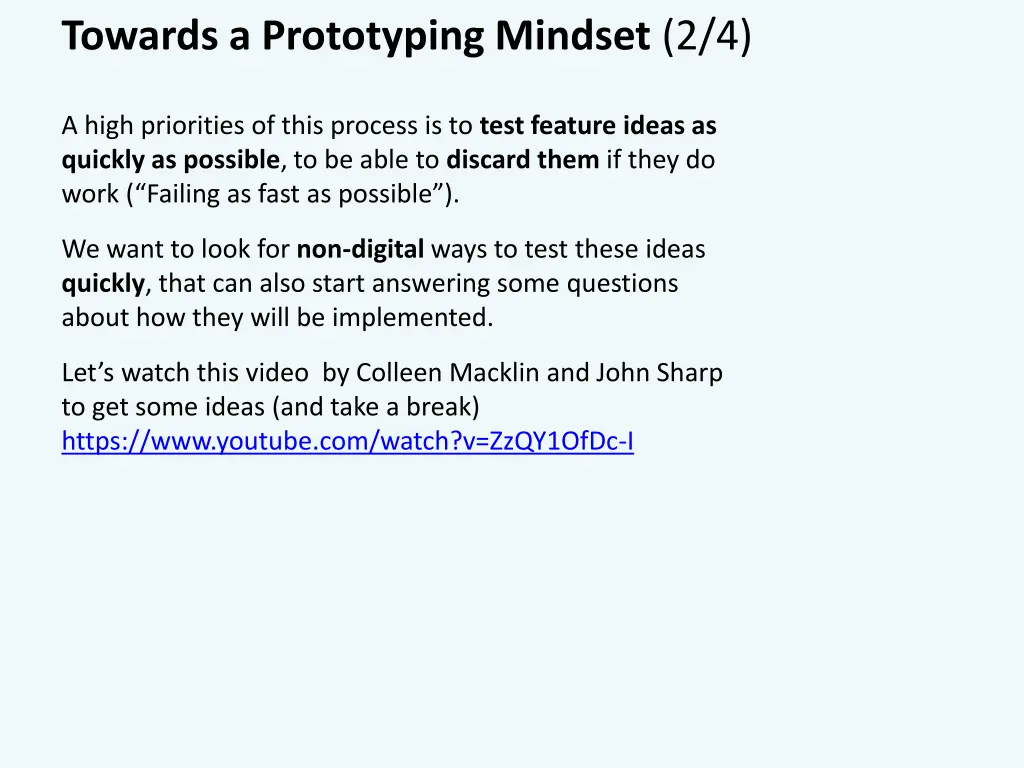 towards a prototyping mindset 2 4