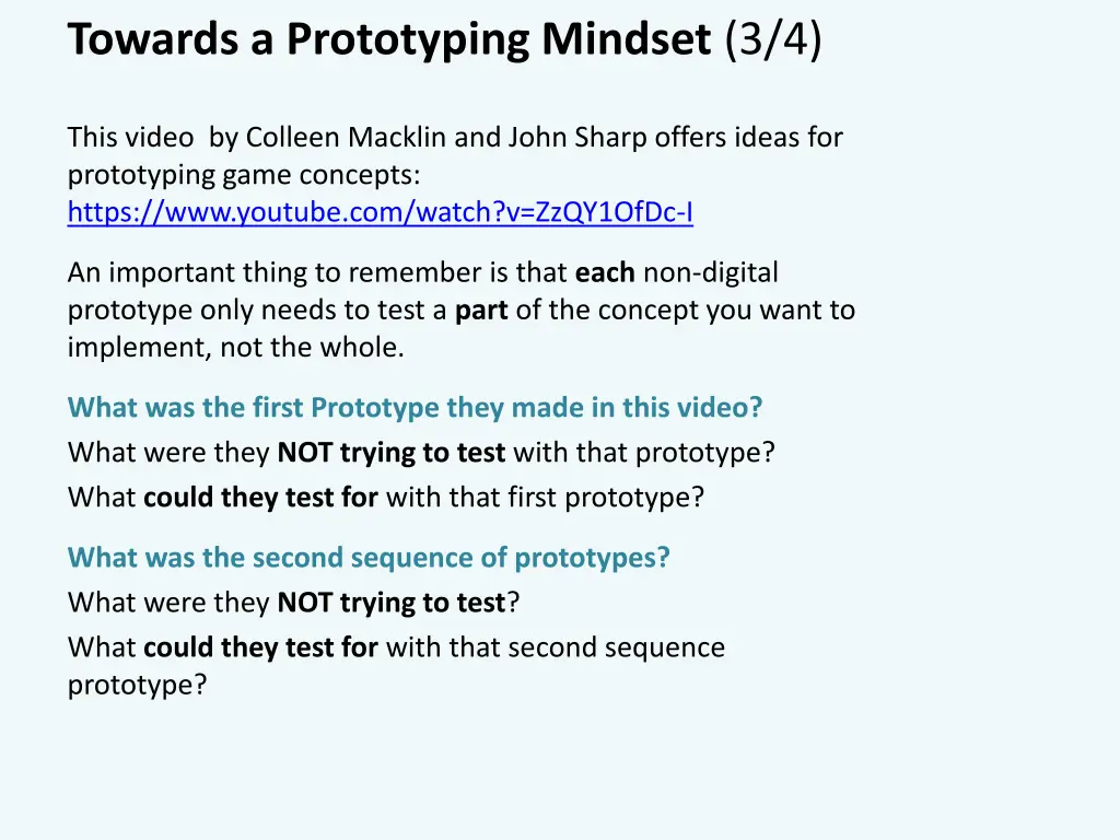 towards a prototyping mindset 3 4