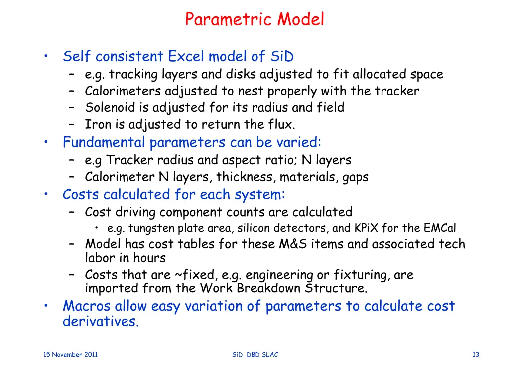 parametric model