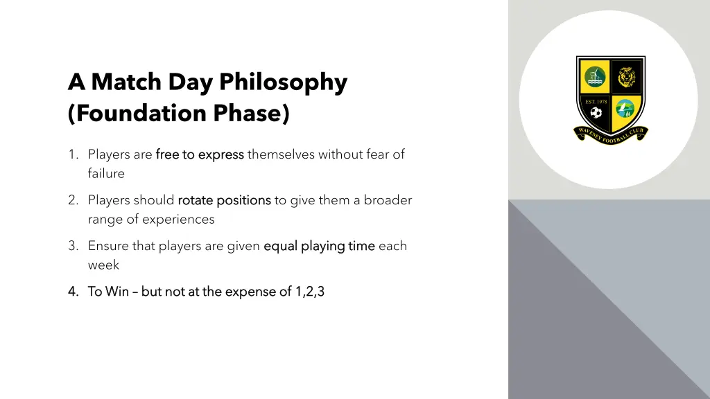 a match day philosophy foundation phase