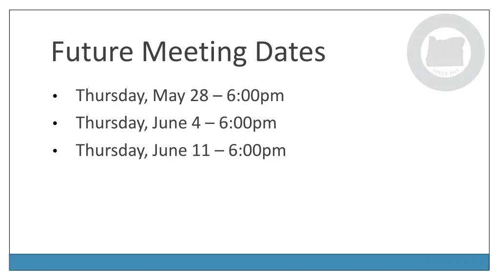 future meeting dates