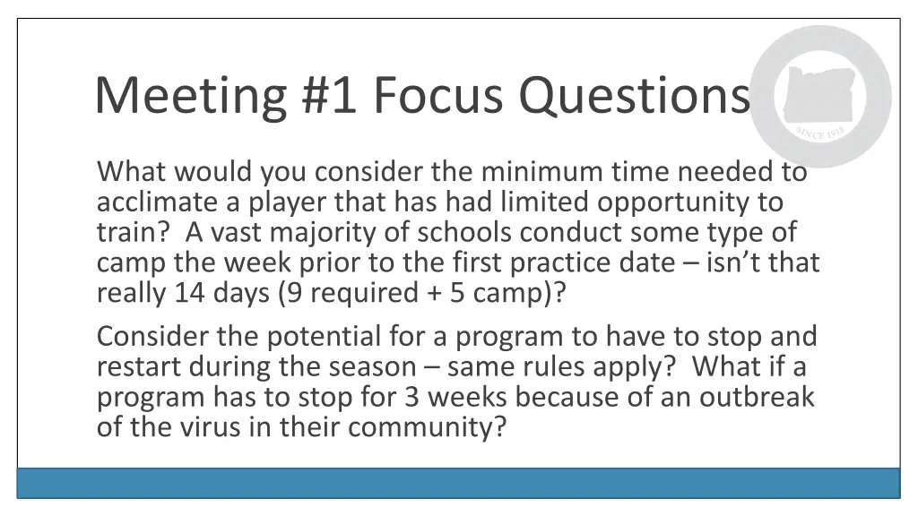 meeting 1 focus questions