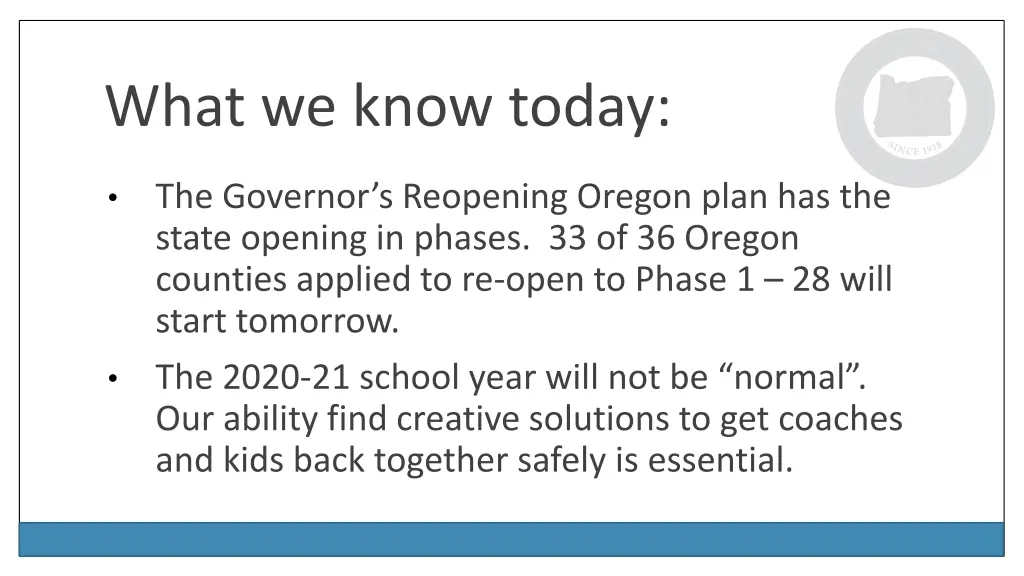 what we know today 2