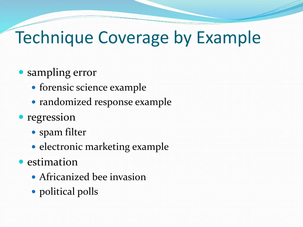 technique coverage by example