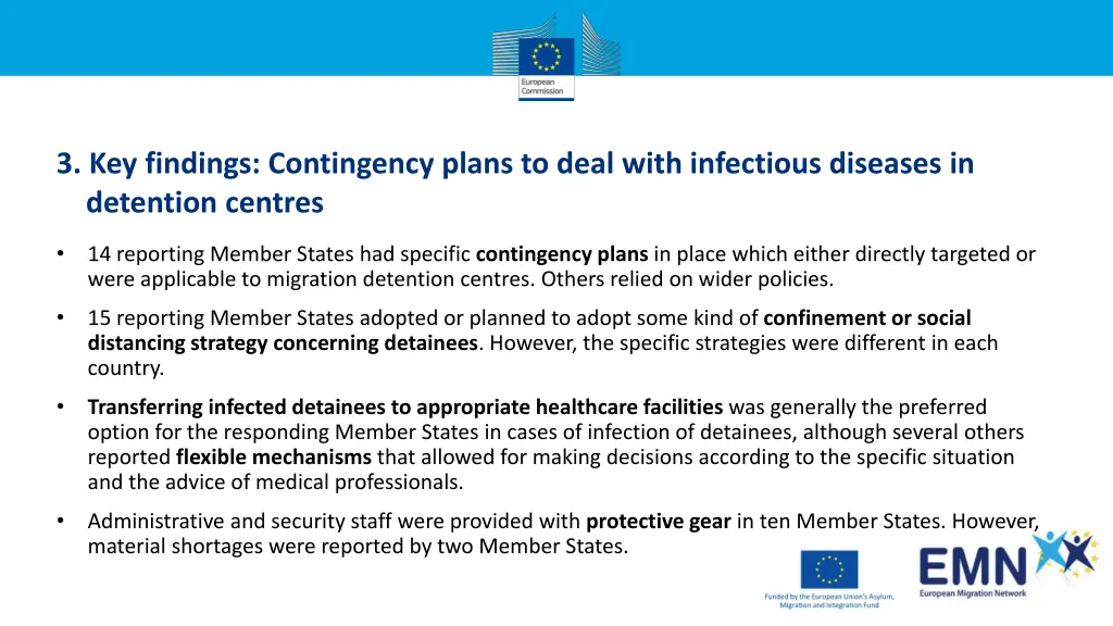 3 key findings contingency plans to deal with