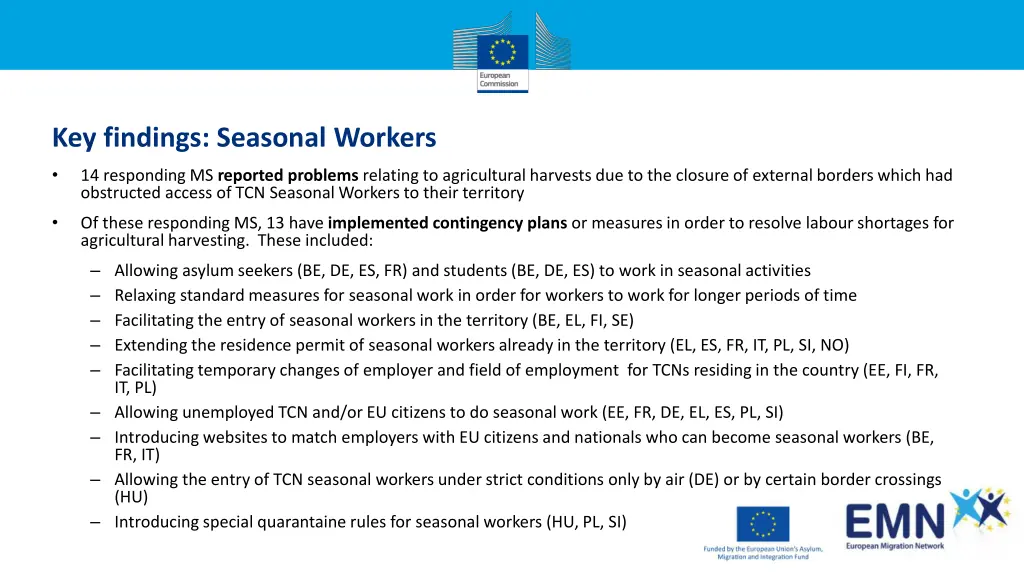 key findings seasonal workers