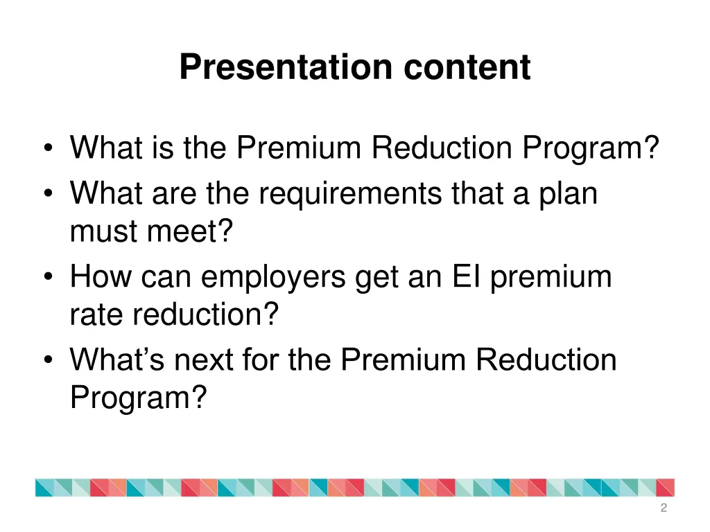 presentation content
