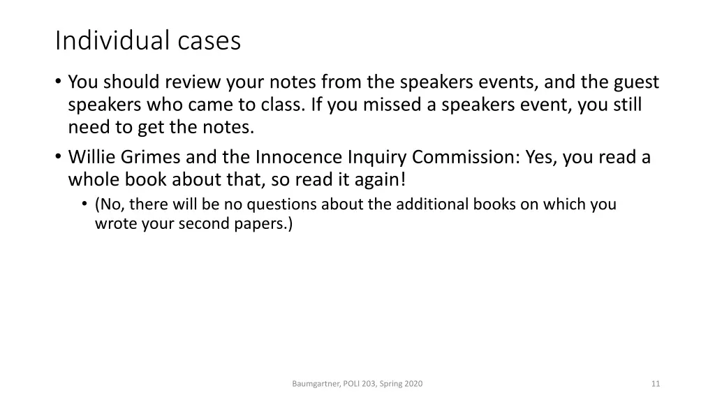 individual cases