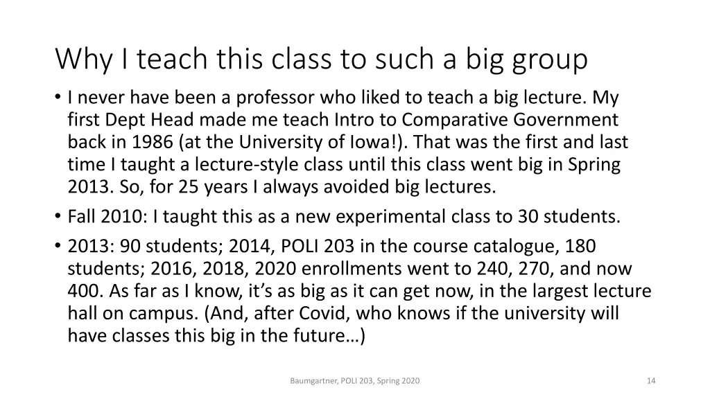 why i teach this class to such a big group