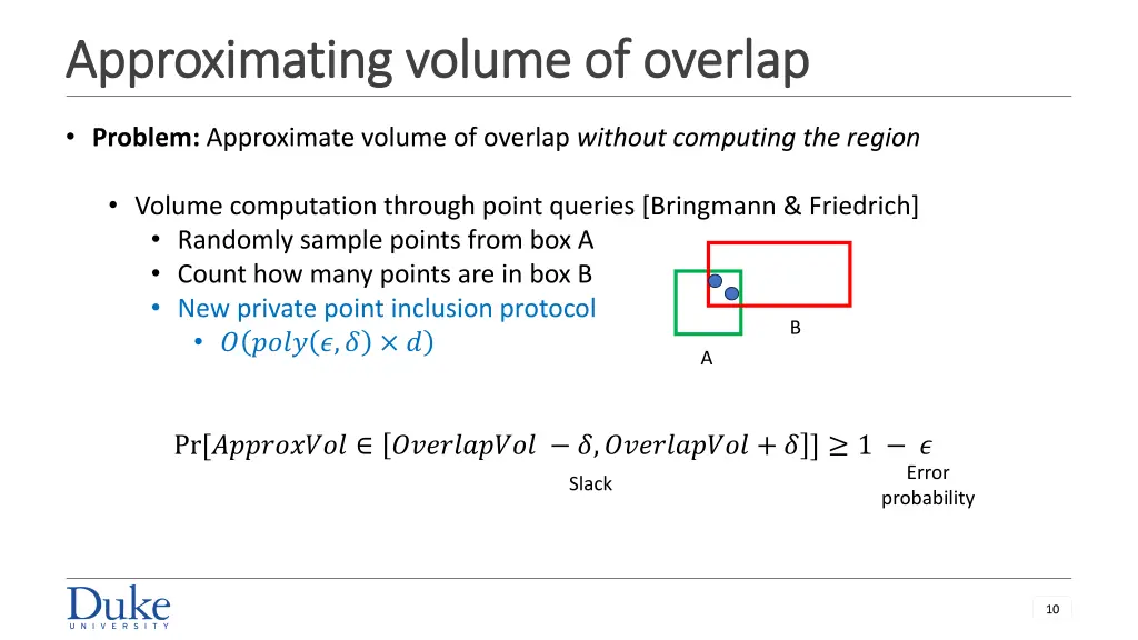 approximating volume of overlap approximating