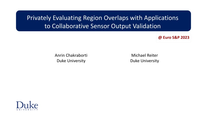 privately evaluating region overlaps with
