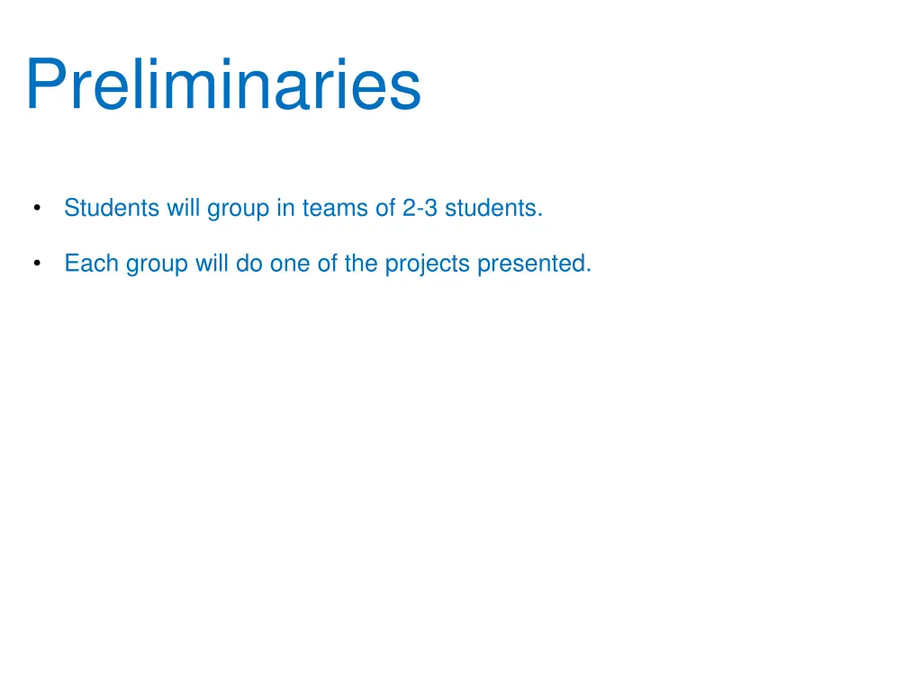 preliminaries