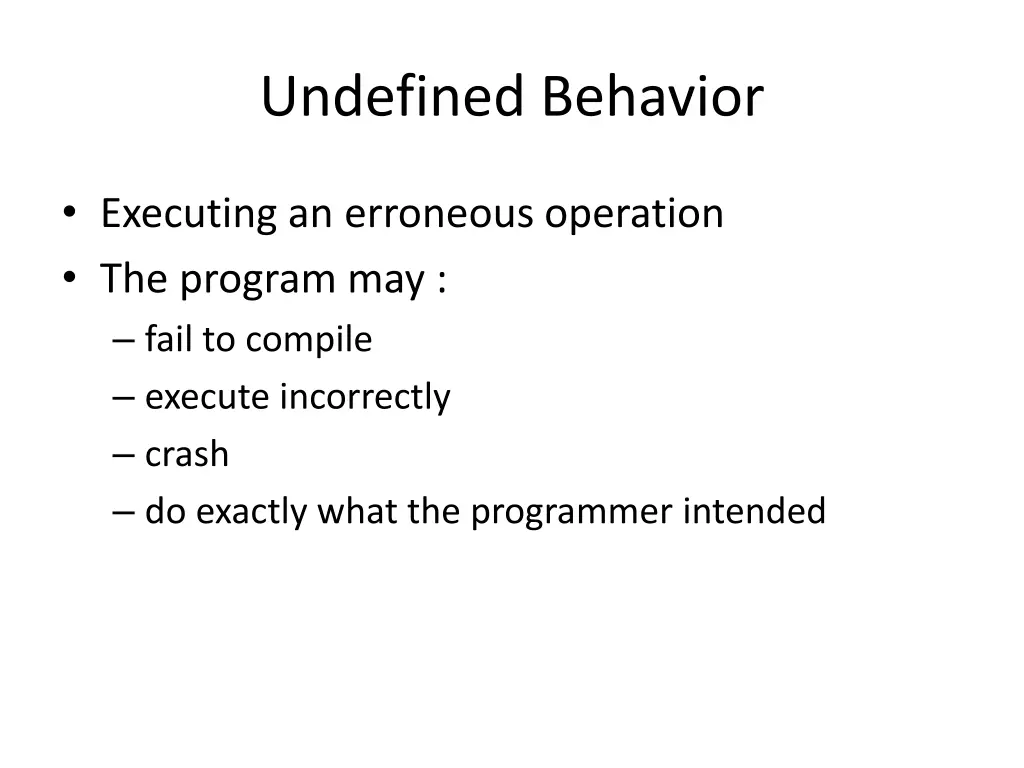 undefined behavior 1