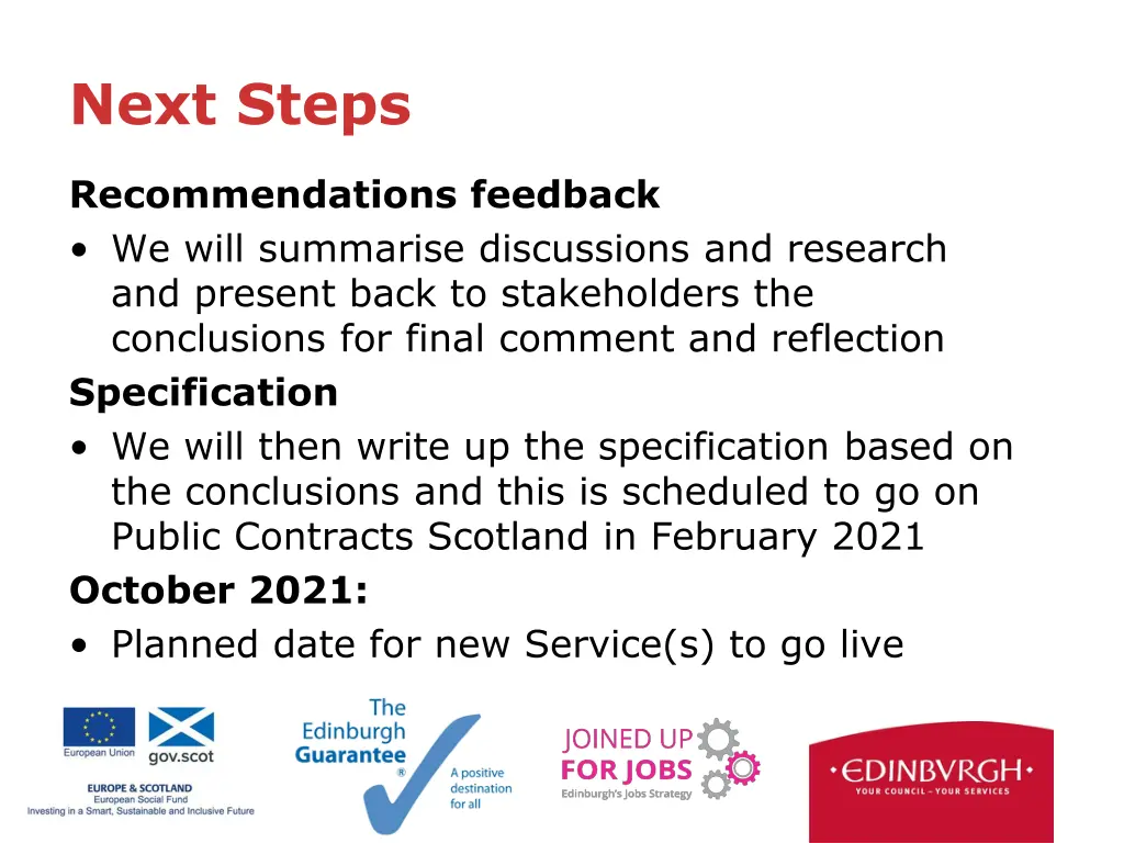 next steps