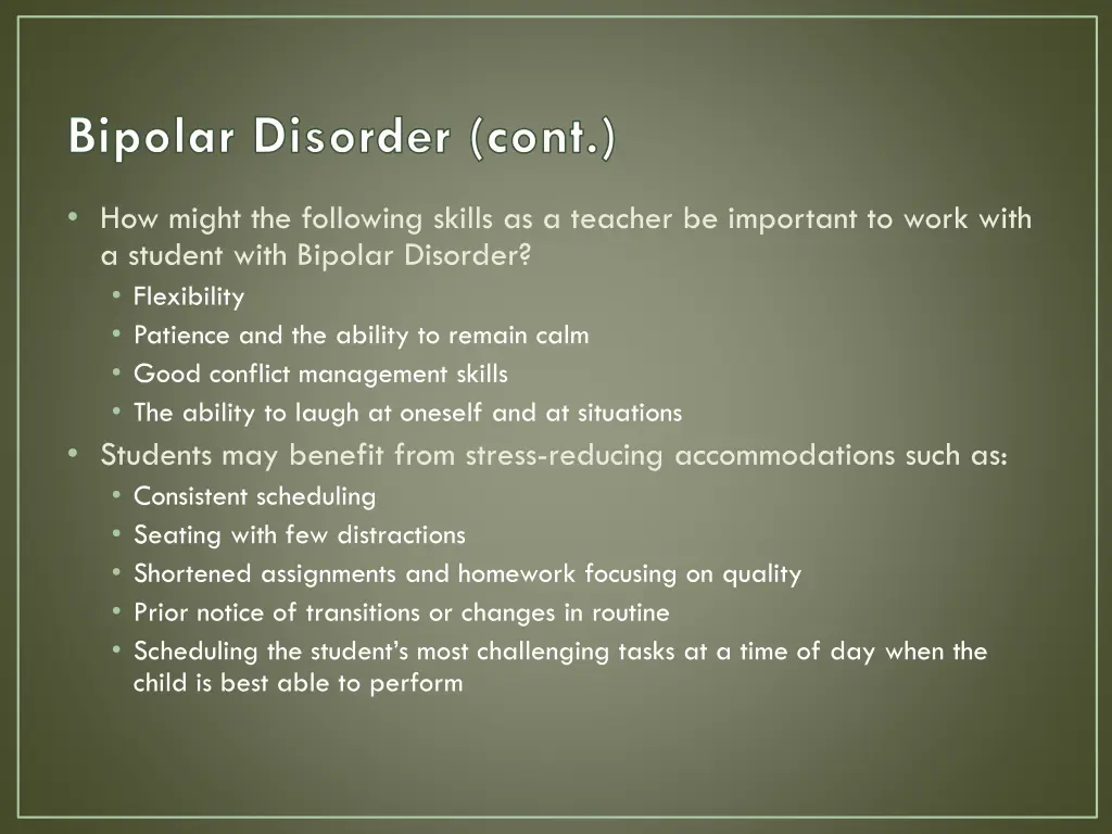 bipolar disorder cont