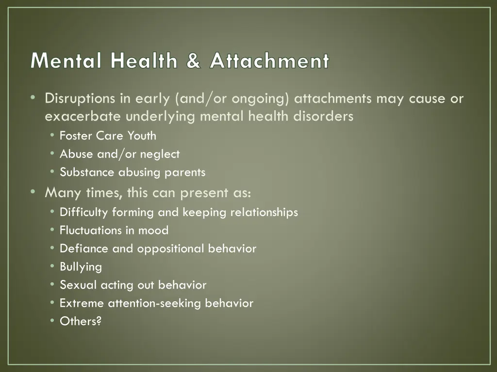 mental health attachment