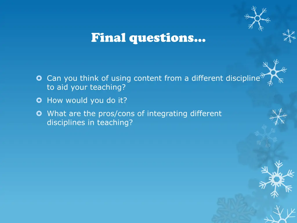 final questions