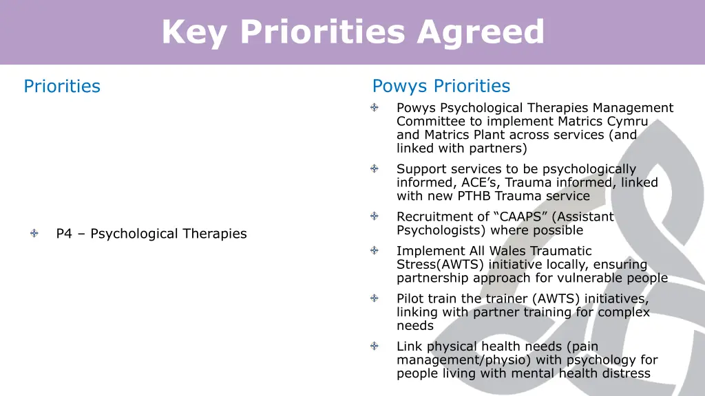key priorities agreed 3