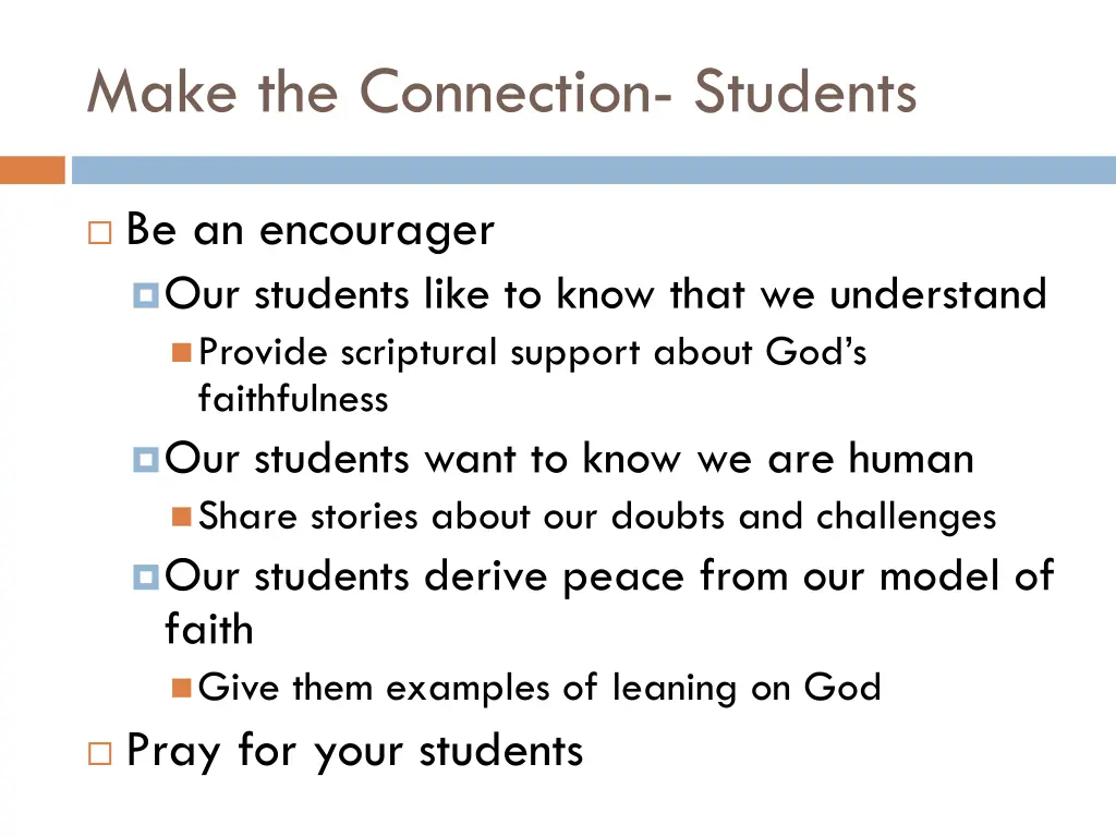 make the connection students
