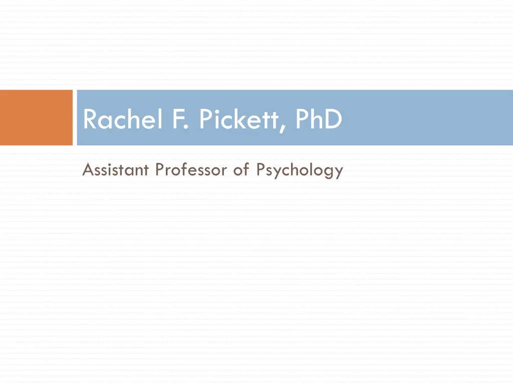 rachel f pickett phd