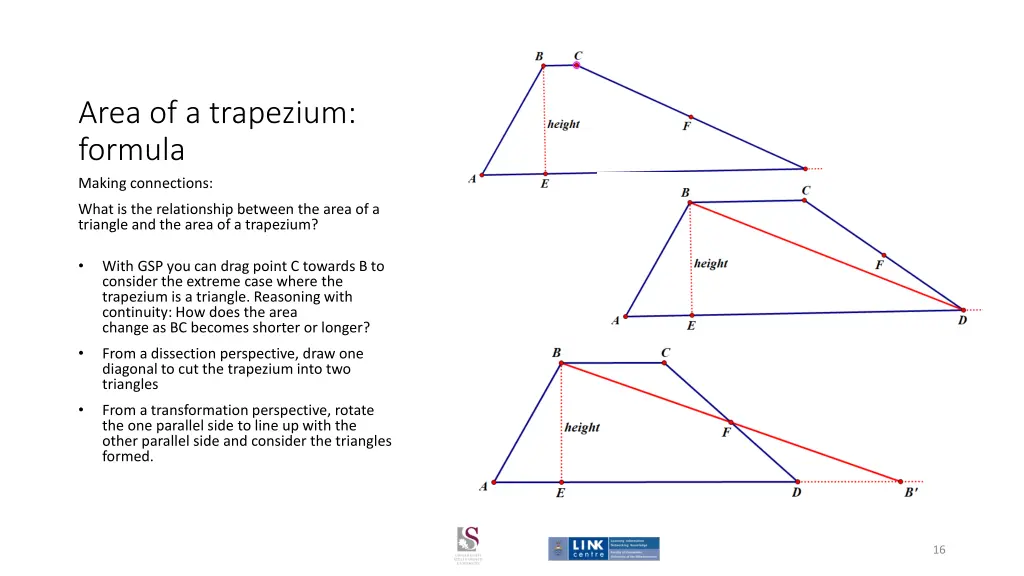 area of a trapezium formula making connections