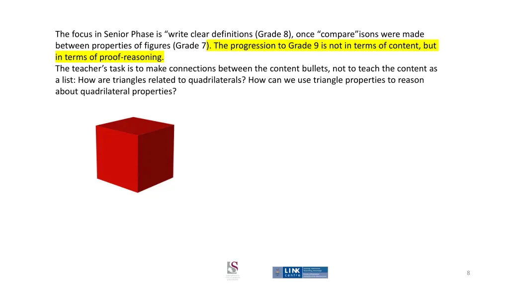 the focus in senior phase is write clear