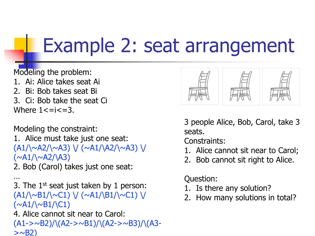 example 2 seat arrangement