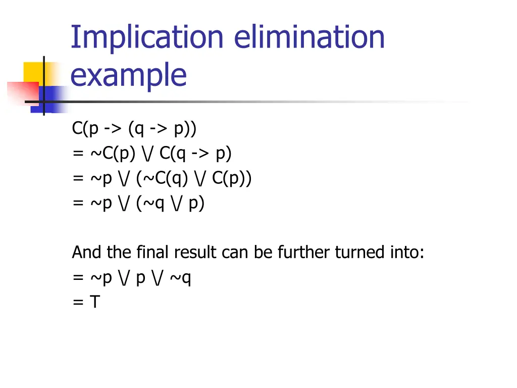 implication elimination example