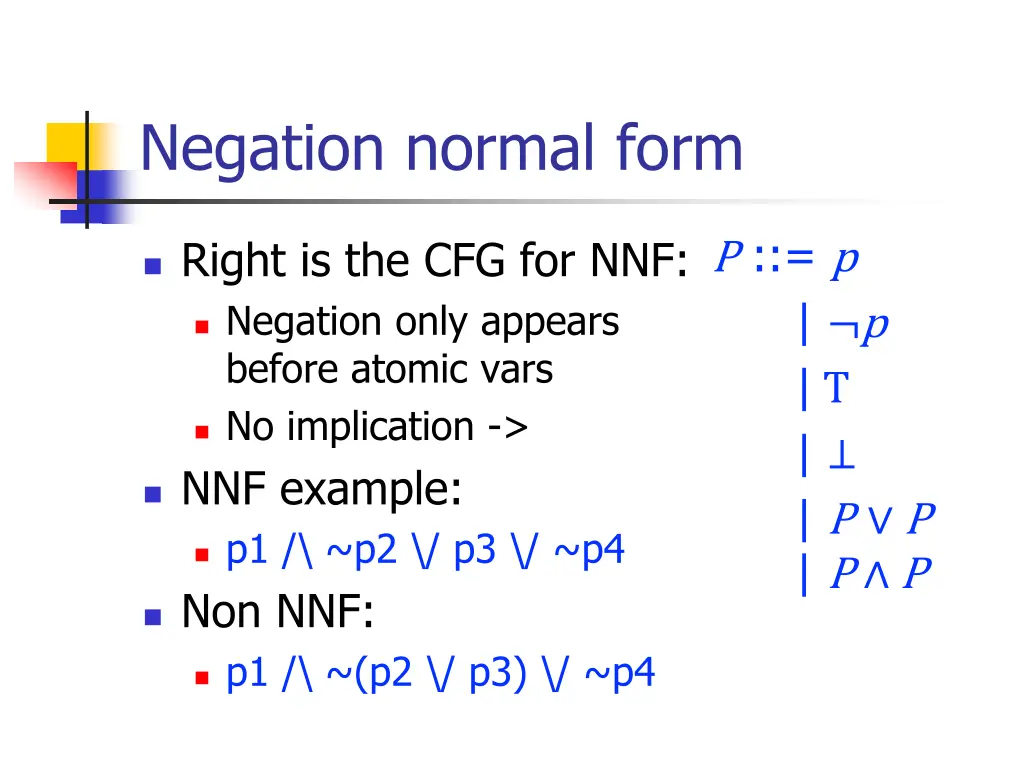 negation normal form