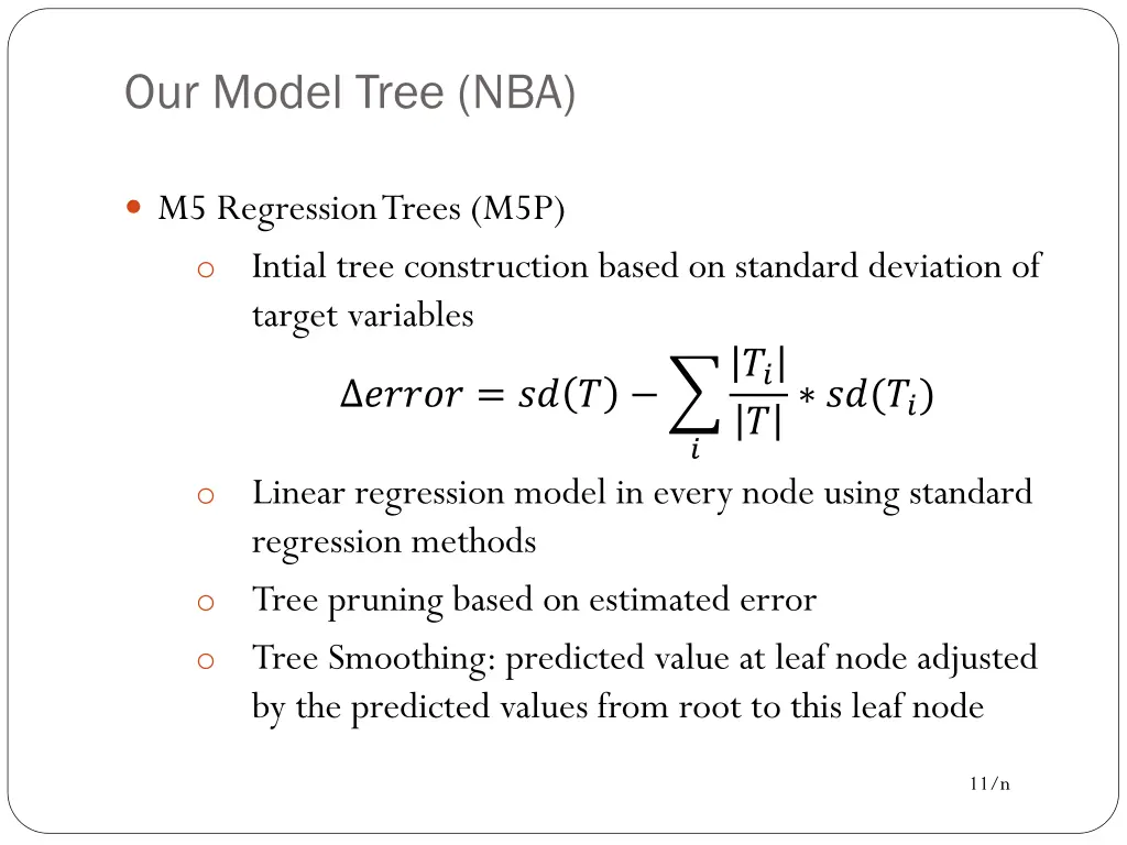 our model tree nba 1