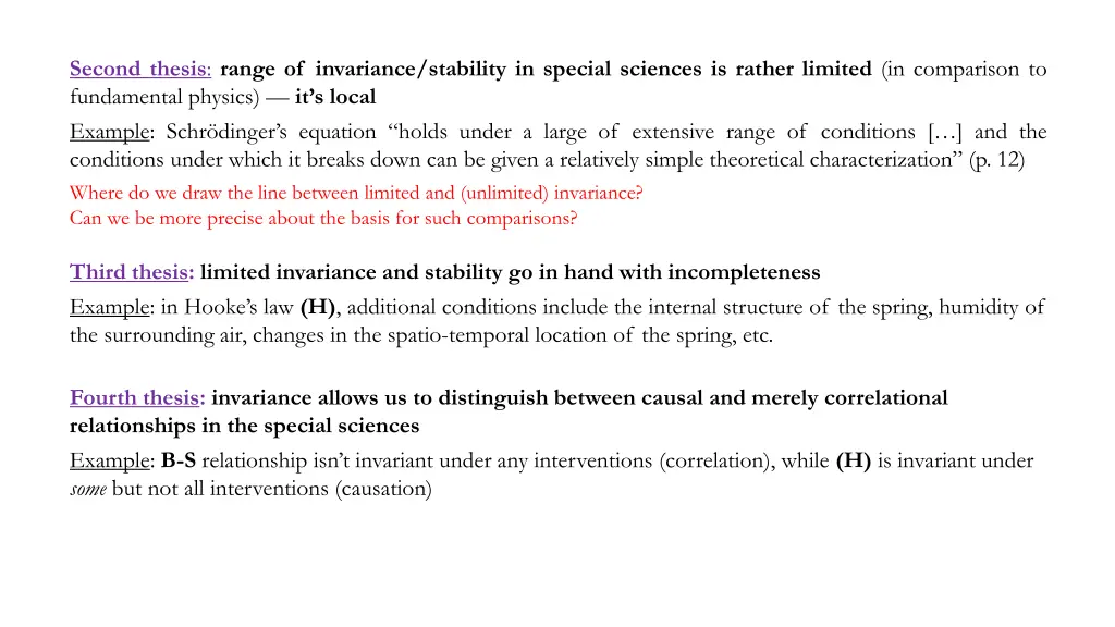 second thesis range of invariance stability