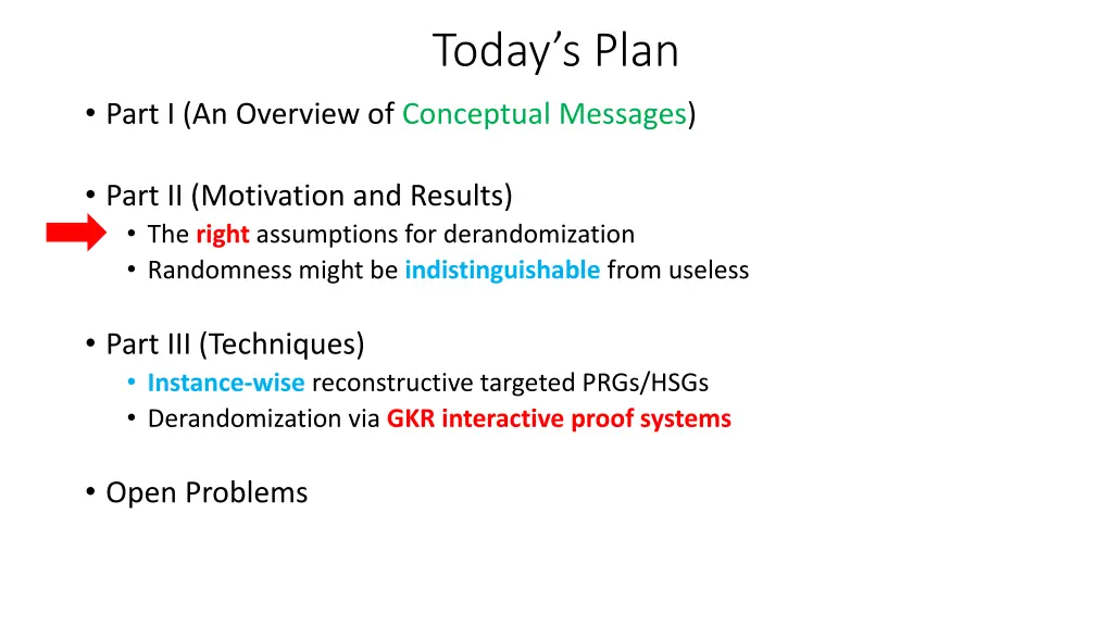 today s plan 1