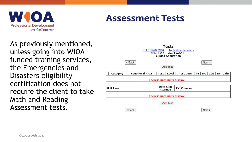 assessment tests