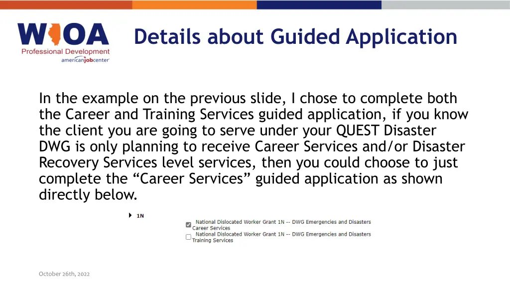 details about guided application