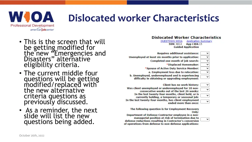 dislocated worker characteristics