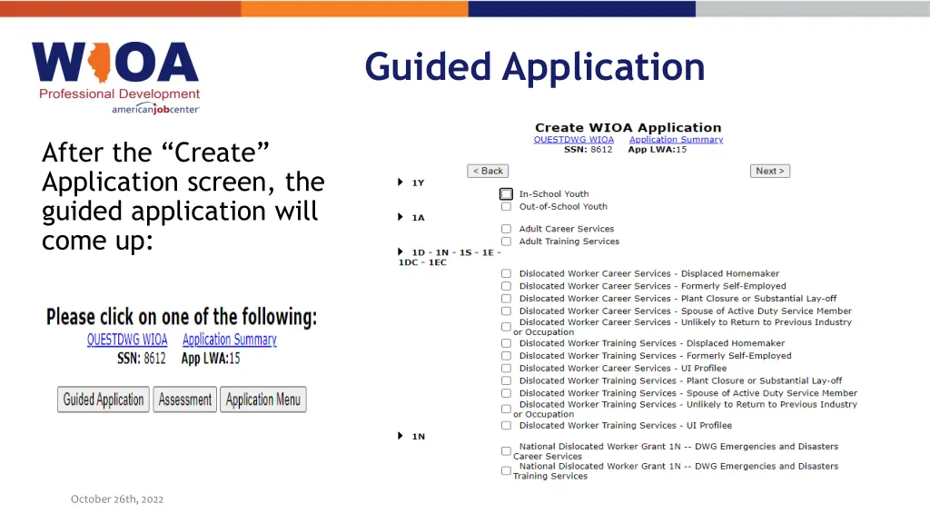 guided application