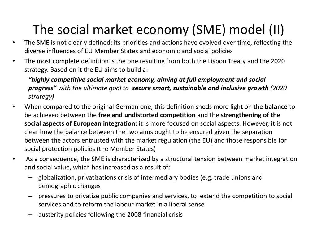 the social market economy sme model
