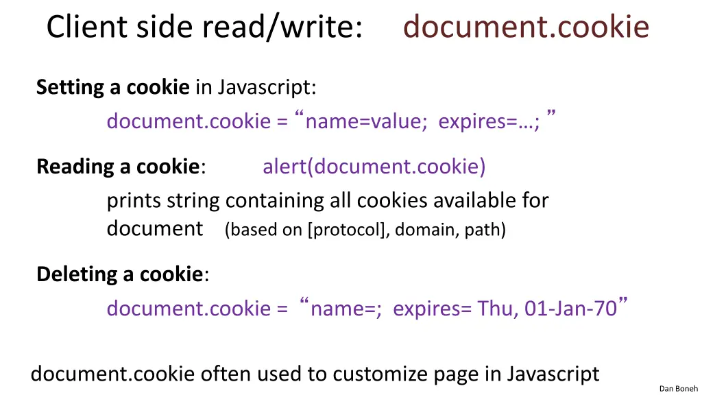 client side read write document cookie