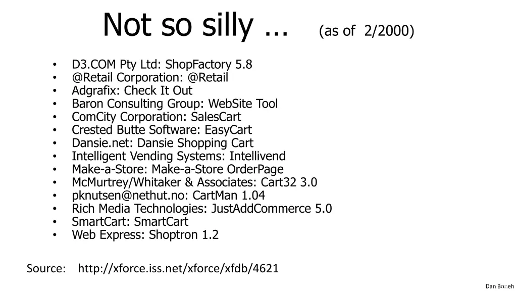 not so silly as of 2 2000