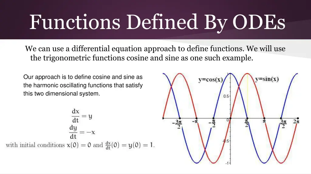 functions defined by odes